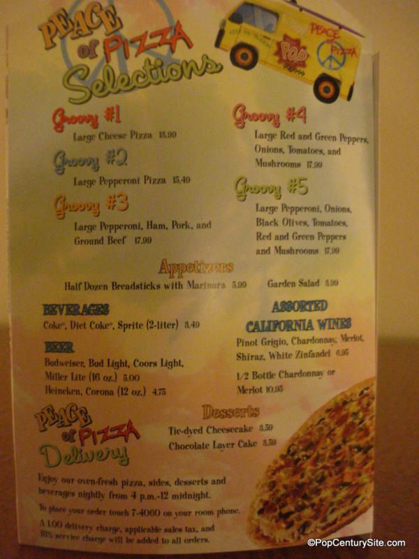 Menu in Room
